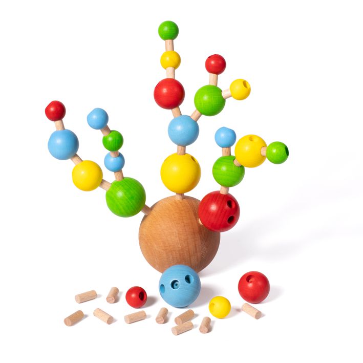 Erzi Steckspiel Fröbel-Kugeln 56 Teile